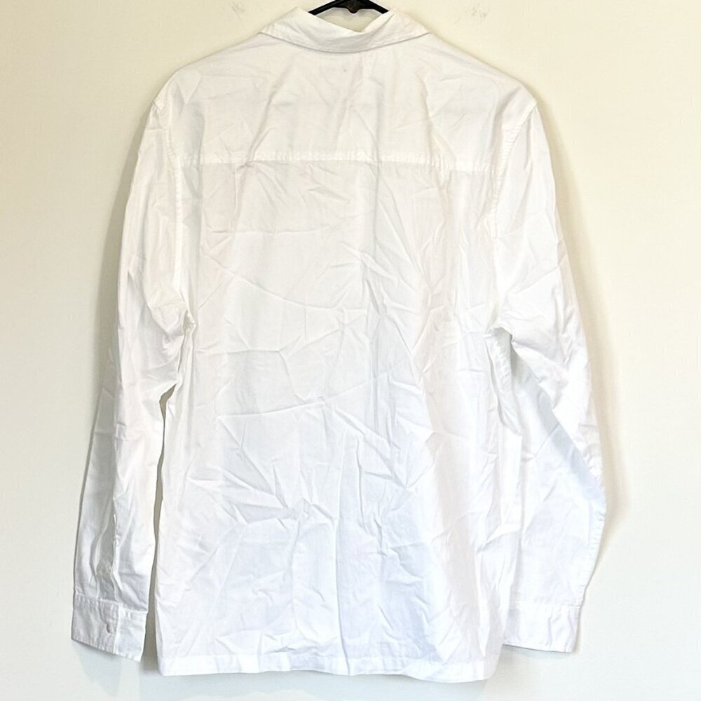 NEW Madewell White Straight-Hem Cotton Button-Up Shirt - Size: Medium - Picture 8 of 13